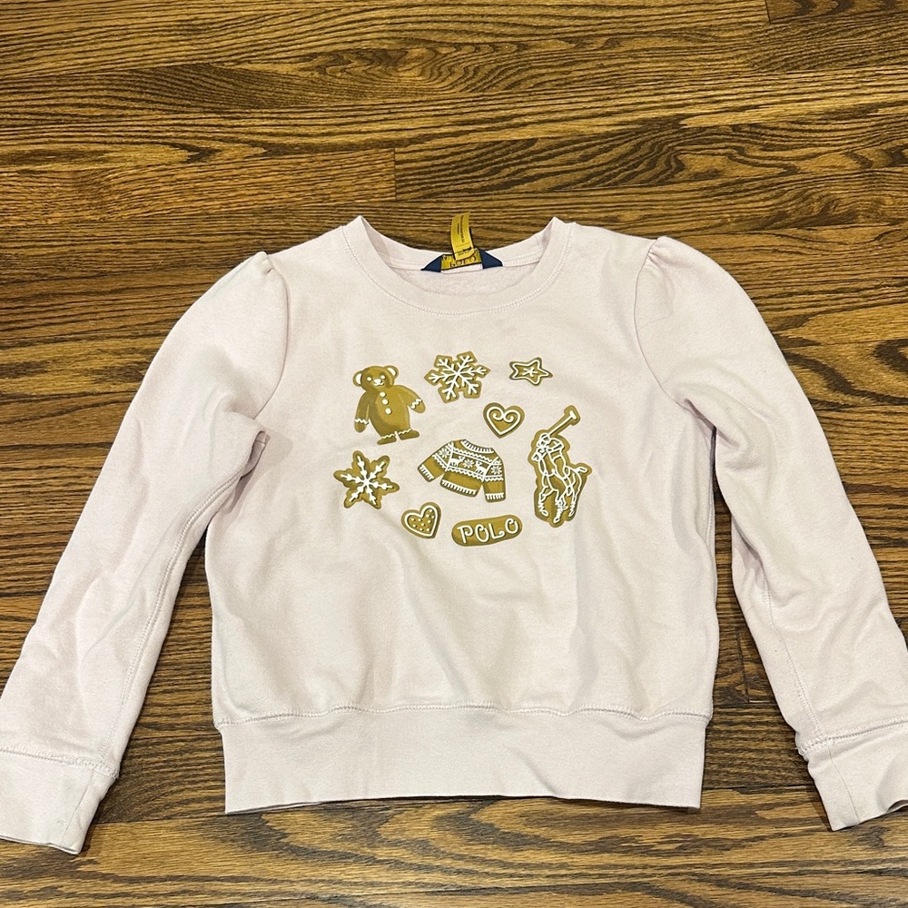Polo by Ralph Lauren Kids Light Pink Sweatshirt with Gold Accents